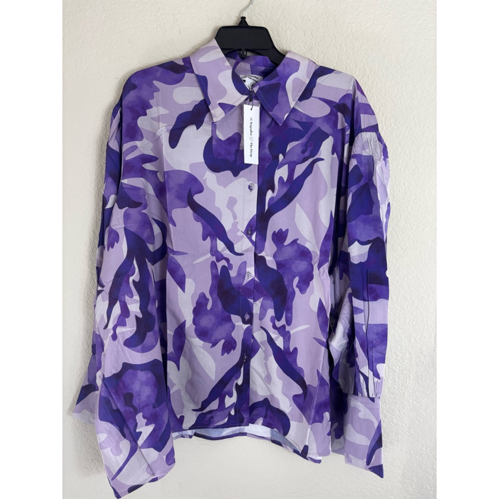Purple Camouflage Button Down Shirt